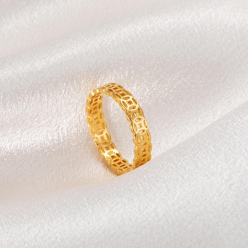 Nhẫn Nữ Titan Không Rỉ Gỉ Đen Kim Tiề.n Tài Lộc Vượng Khí Ring House