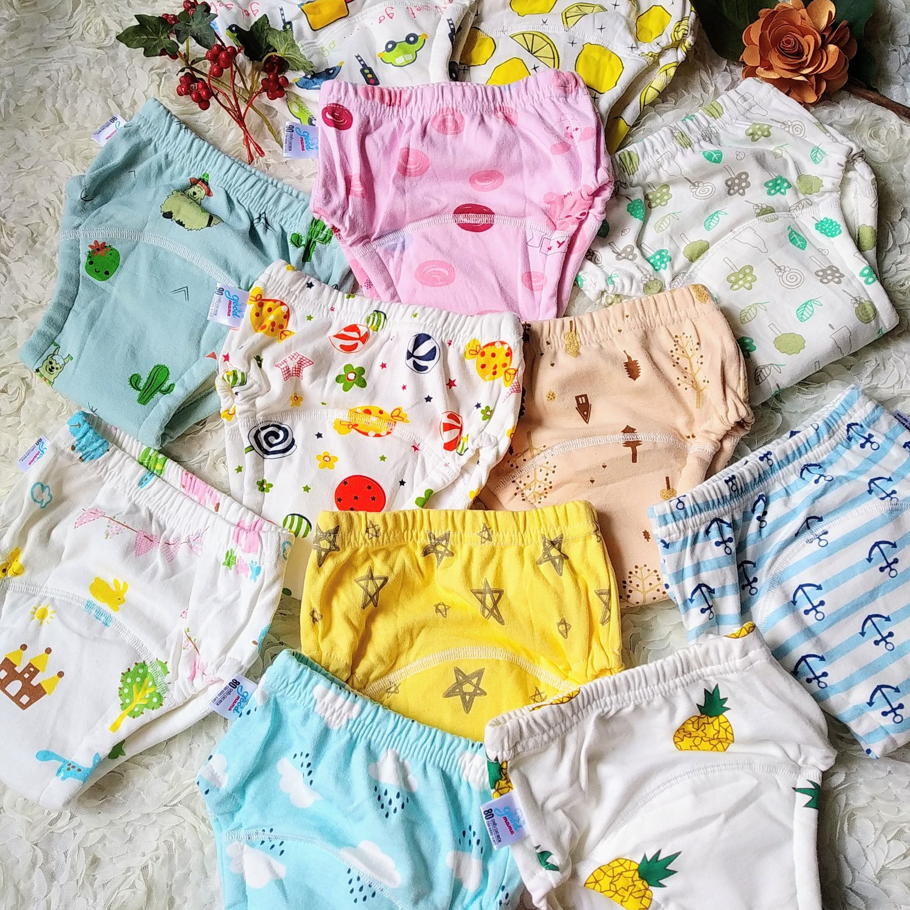 Combo 5 Quần bỏ bỉm cao cấp vải cotton 6 lớp siêu thấm hiệu Goodmama cho Bé Gái từ 5-17 kg