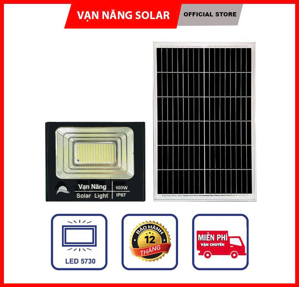 Đèn pha năng lượng mặt trời vạn năng solar 100w