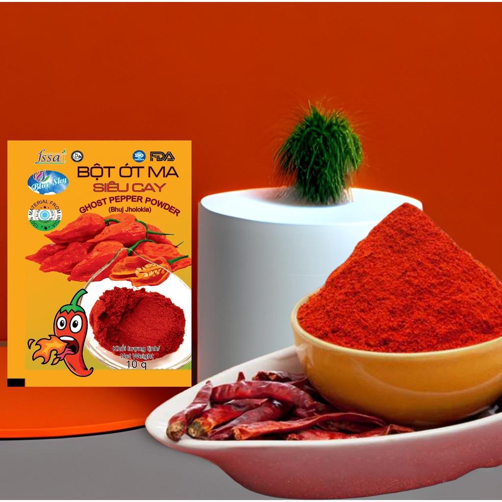 Bột ớt ma siêu cay 10Gr - Ghost pepper powder - Bhut Jolokia - Thuhienco