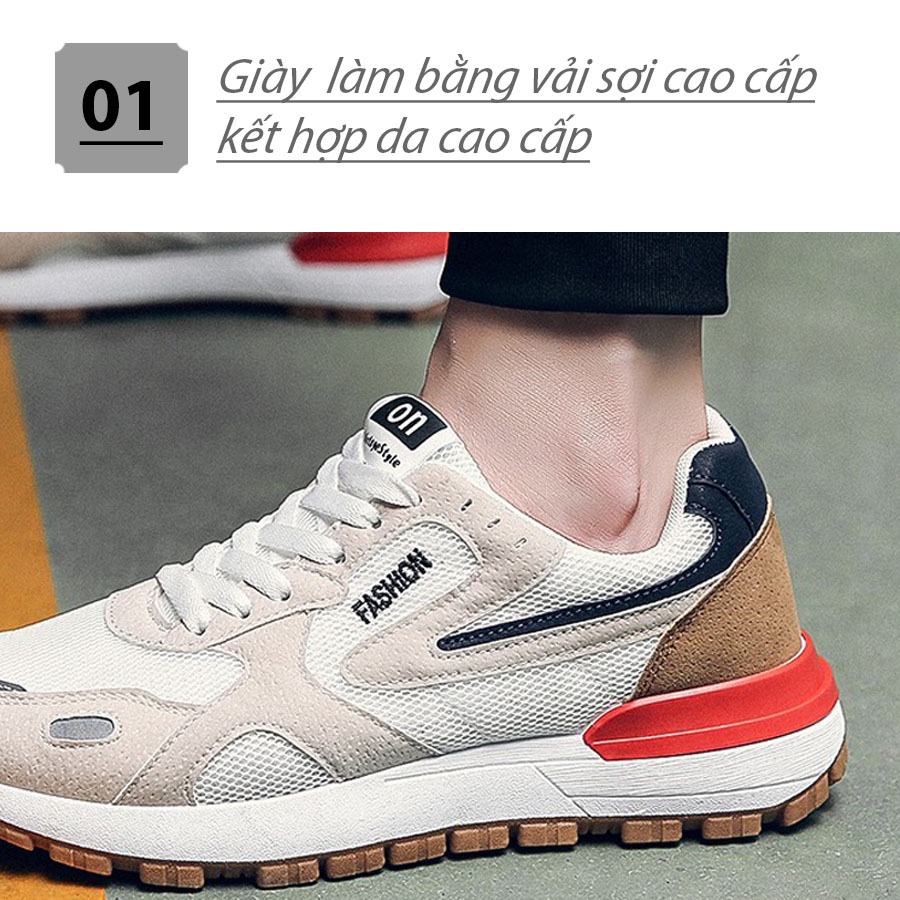 Giày Thể Thao Sneaker Nam Phiên Bản Giới Hạn - Da PU cao cấp mềm mại, kết hợp vải sợi thoáng khí bền