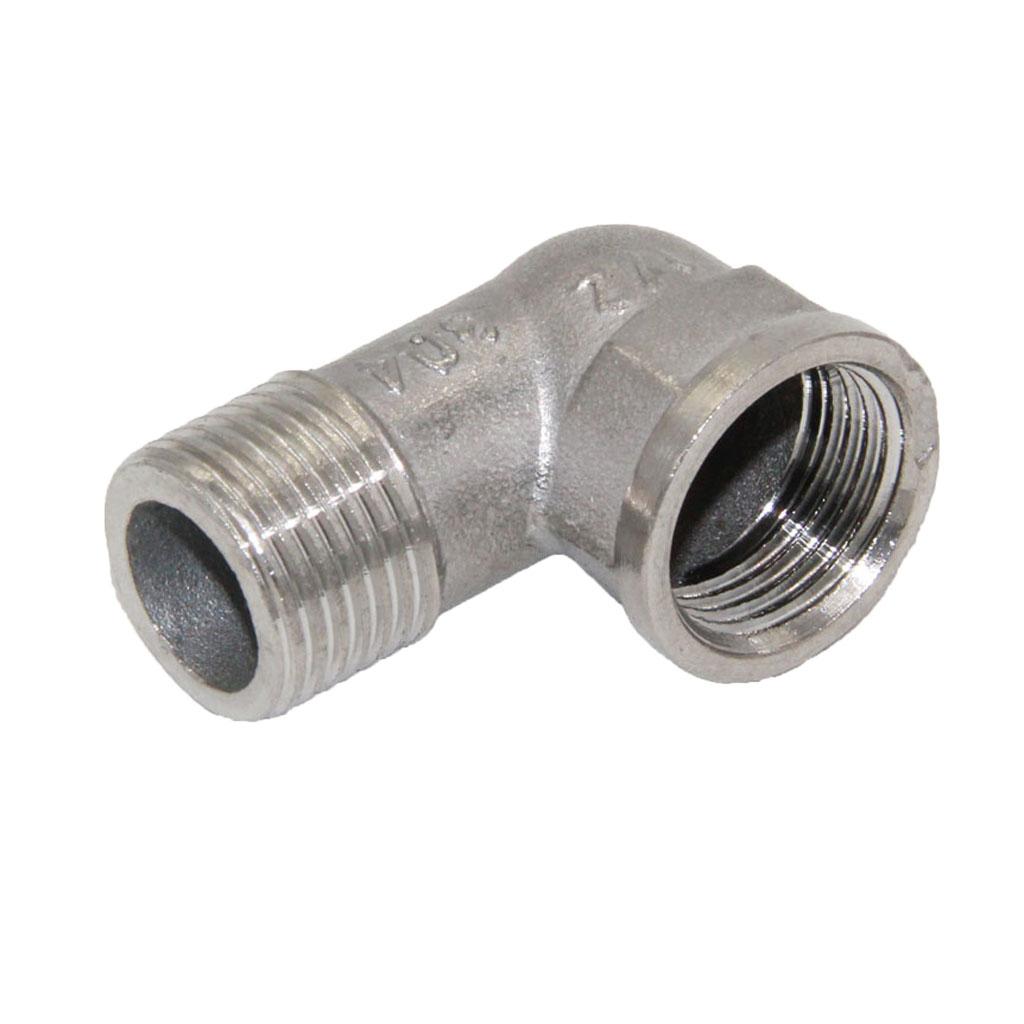 1/2" Stainless Steel 90 Degree Double End Elbow Fitting Pipe Connector DN15