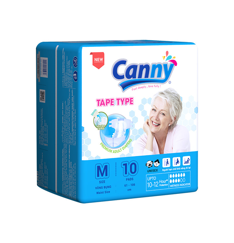 Tã Dán Người Lớn Canny Siêu Thấm Size M10, M/L10, XL10 (10miếng)