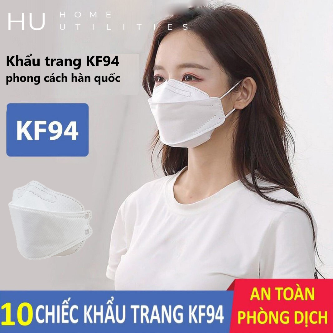 10 Chiếc Khẩu Trang KF94 y tế 3D 4D - Khẩu Trang 4 Lớp Chống Bụi Mịn Kháng Khuẩn Ôm Sát Mặt Lọc Bụi Bẩn