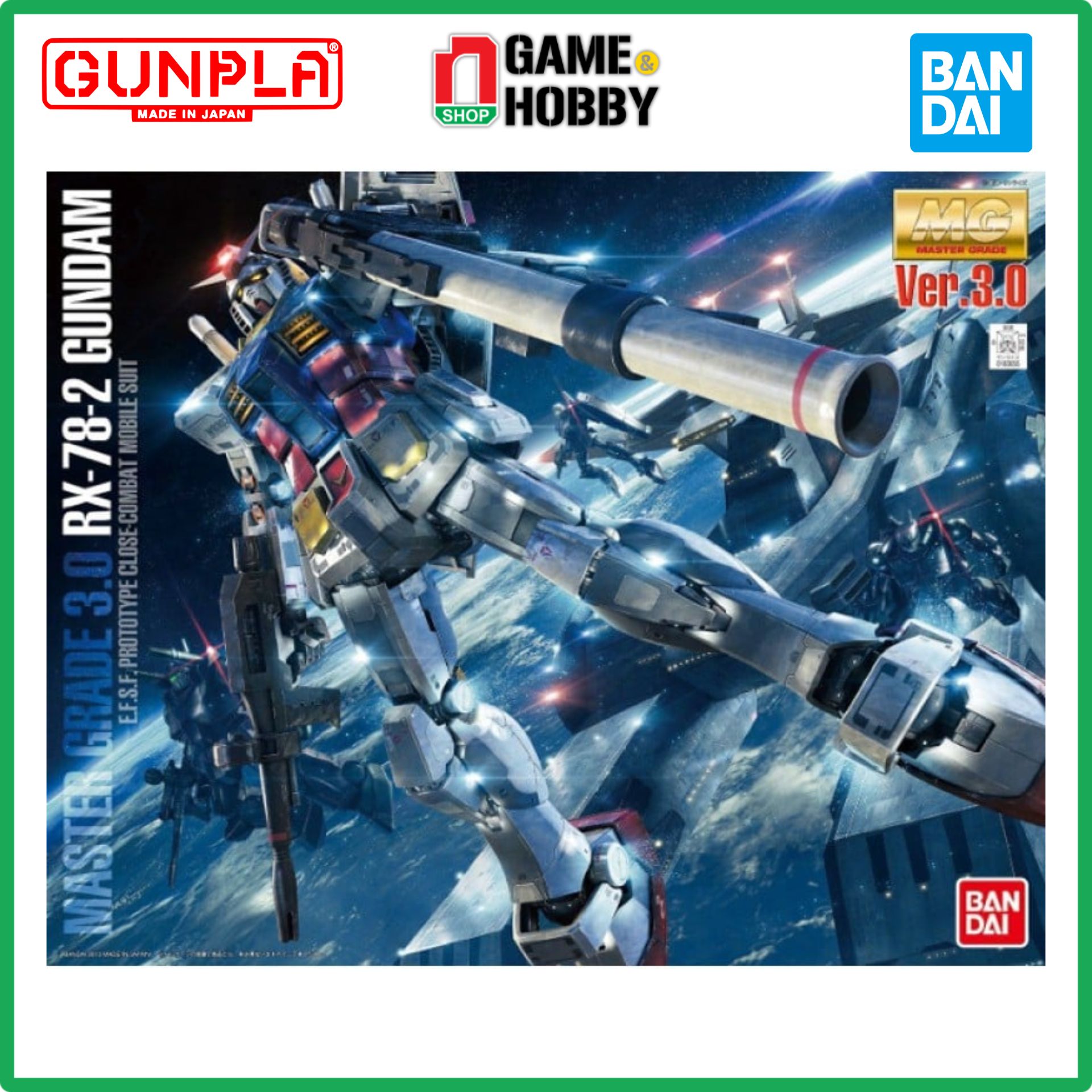 Mô Hình Lắp Ráp  RX-78-2 GUNDAM VER. 3.0 - MG - 1/100 - MÔ HÌNH CHÍNH HÃNG BANDAI