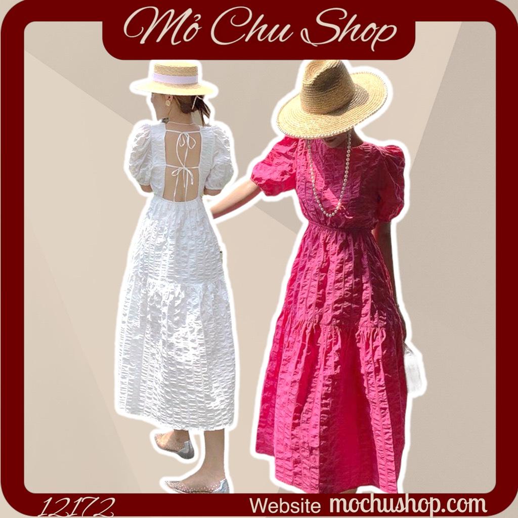 ĐẦM MAXI XỐP HỞ LƯNG CỘT DÂY 12175