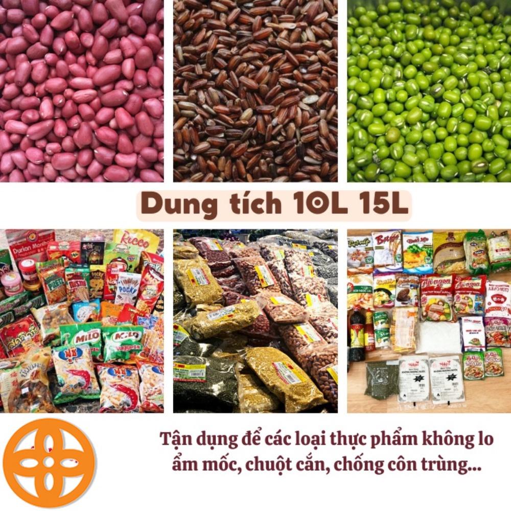 thùng đựng gạo 10kg nhựa Việt Nhật thùng gạo nhựa có nắp 5351