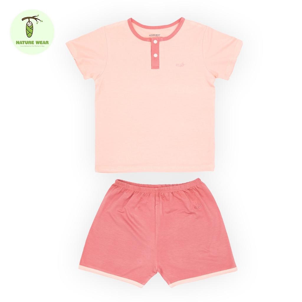 Bộ quần áo trẻ em cộc tay bổ trụ vải bamboo Nature Wear 2022