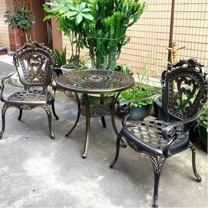 Bàn Ghế Ban Công Ngoài Trời,Bộ Bàn Ghế Nhôm Đúc Tròn , bàn ghế ngoài trời