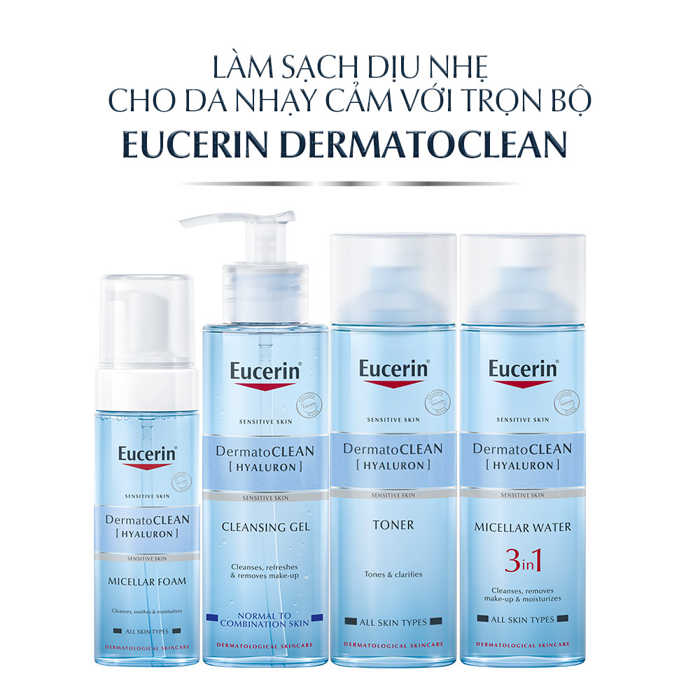 Nước tẩy trang dịu nhẹ cho da nhạy cảm Eucerin DermatoCLEAN Micellar 200ml