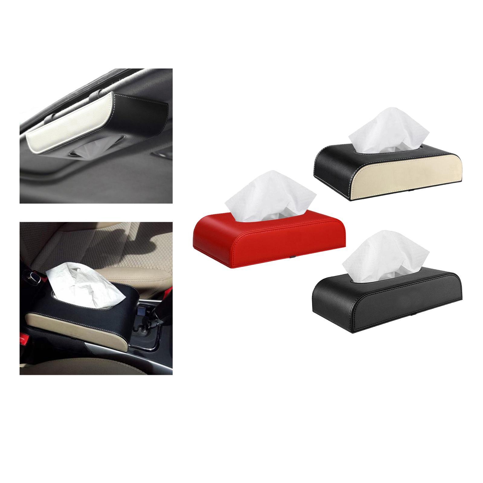 Auto PU Leather Paper Towel Case Tissue Box Paper Storage for Home Office