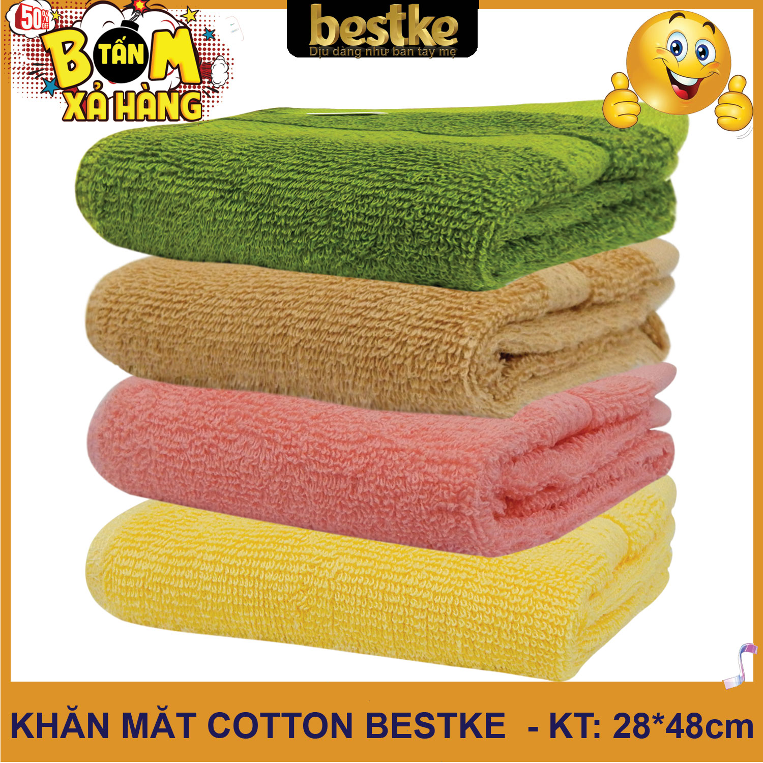 Combo 4 Khăn gồm 2 gội và 2 khăn mặt bestke cotton, 2 màu trắng + 2 vàng, KT 83*33cm + 48*28cm, cotton towel, bestke towel