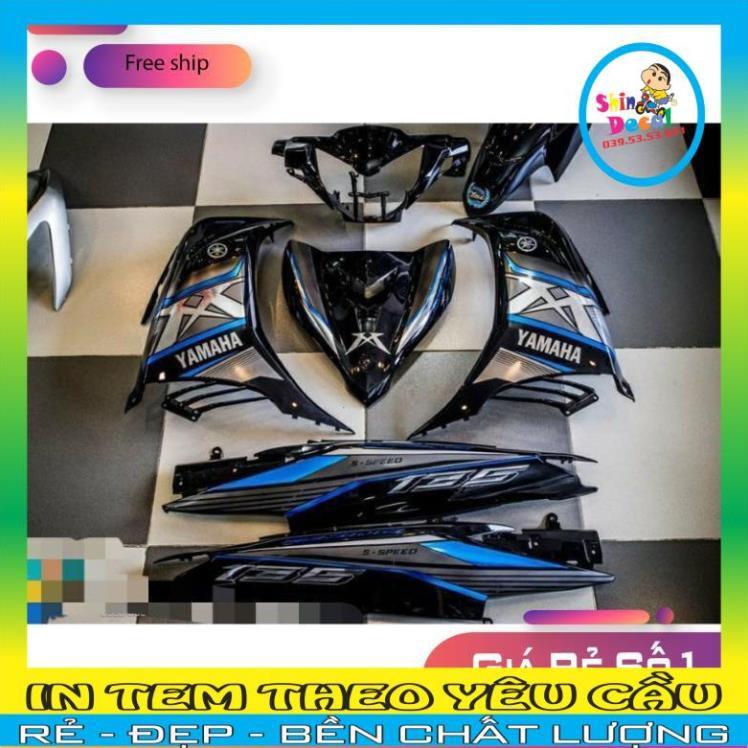 TEM RỜI EXCITER 135 ĐEN XANH CANDY