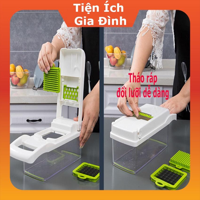 Bộ dụng cụ nạo rau củ quả đa năng, Dụng Cụ Nạo Cắt Lát Rau Củ 10 món, Bộ Dụng Cụ Cắt - Thái - tỉa Rau Củ