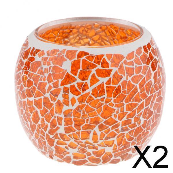 2xMoroccan Mosaic Glass Votive Candle Tea Light Holder Candelabra Candlestick #9