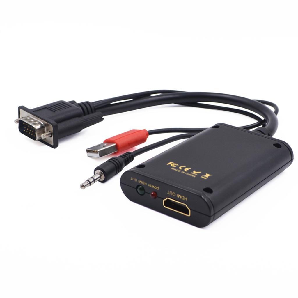 VGA To Converter Video Audio AV Cable 3.5mm Cable for HDTV Laptop