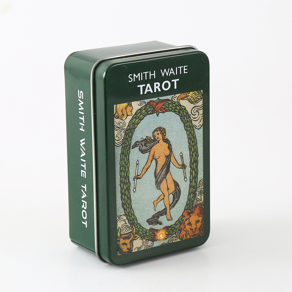 [Mạ Cạnh] Bộ Bài Tarot Waite Smith Hộp Thiếc 78 Lá 98x58 Mm Tặng Đá Thanh Tẩy