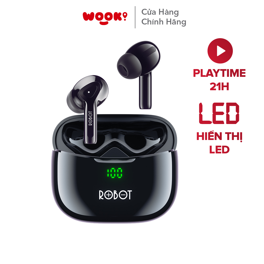 Tai Nghe Bluetooth ROBOT Airbuds T30 Plus Thiết Kế In-Ear Chống Nước Hàng Chính Hãng