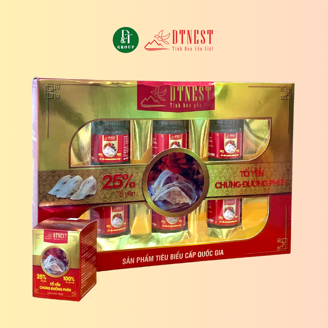Đặc sản Khánh Hòa - Hộp quà Yến Chưng đường phèn 70ml DT NEST/ DT FOOD