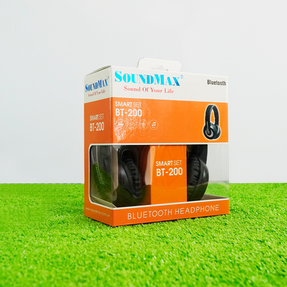 Tai Nghe Bluetooth Chụp Tai Có Micro Tích Hợp SoundMax BT-200 | Bluetooth Headphone SoundMax BT200 | Pin Dung Lượng Cao, Gọn Nhẹ Dễ Dàng Mang Theo, Âm Thanh Ấn Tượng, Thời Gian Nghe Nhạc Lên Đến 8 Tiếng - Hàng Chính Hãng