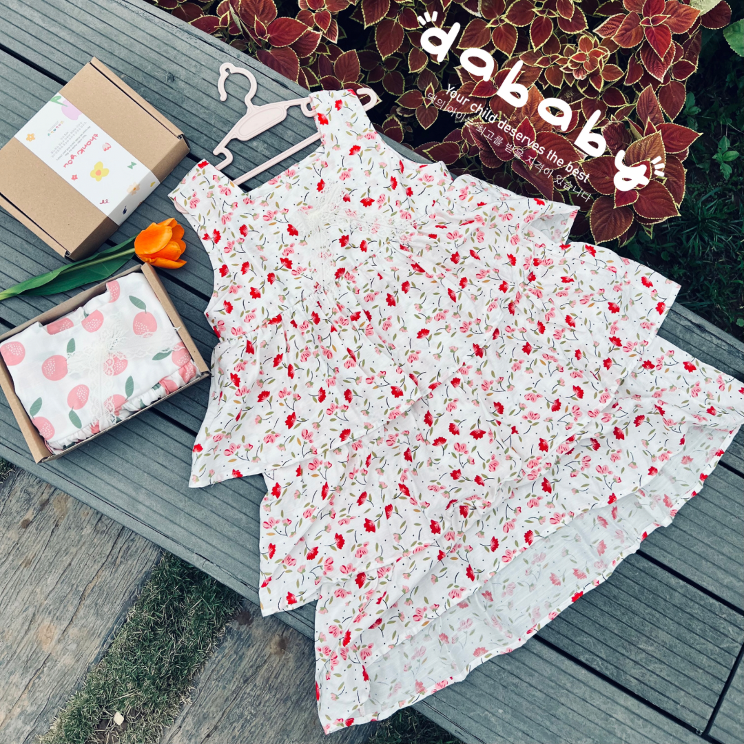 Váy babydoll vải đũi mềm, mát họa tiết hình hoa siêu xinh cho bé iu từ 10-35kg. HOÀN TIỀN NẾU SẢN PHẨM KHÔNG NHƯ HÌNH