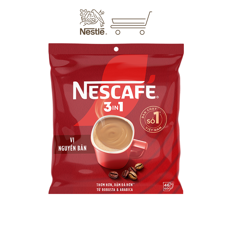 Combo 2 Bịch NESCAFE 3IN1 Công thức cải tiến - VỊ NGUYÊN BẢN Bịch 46 gói