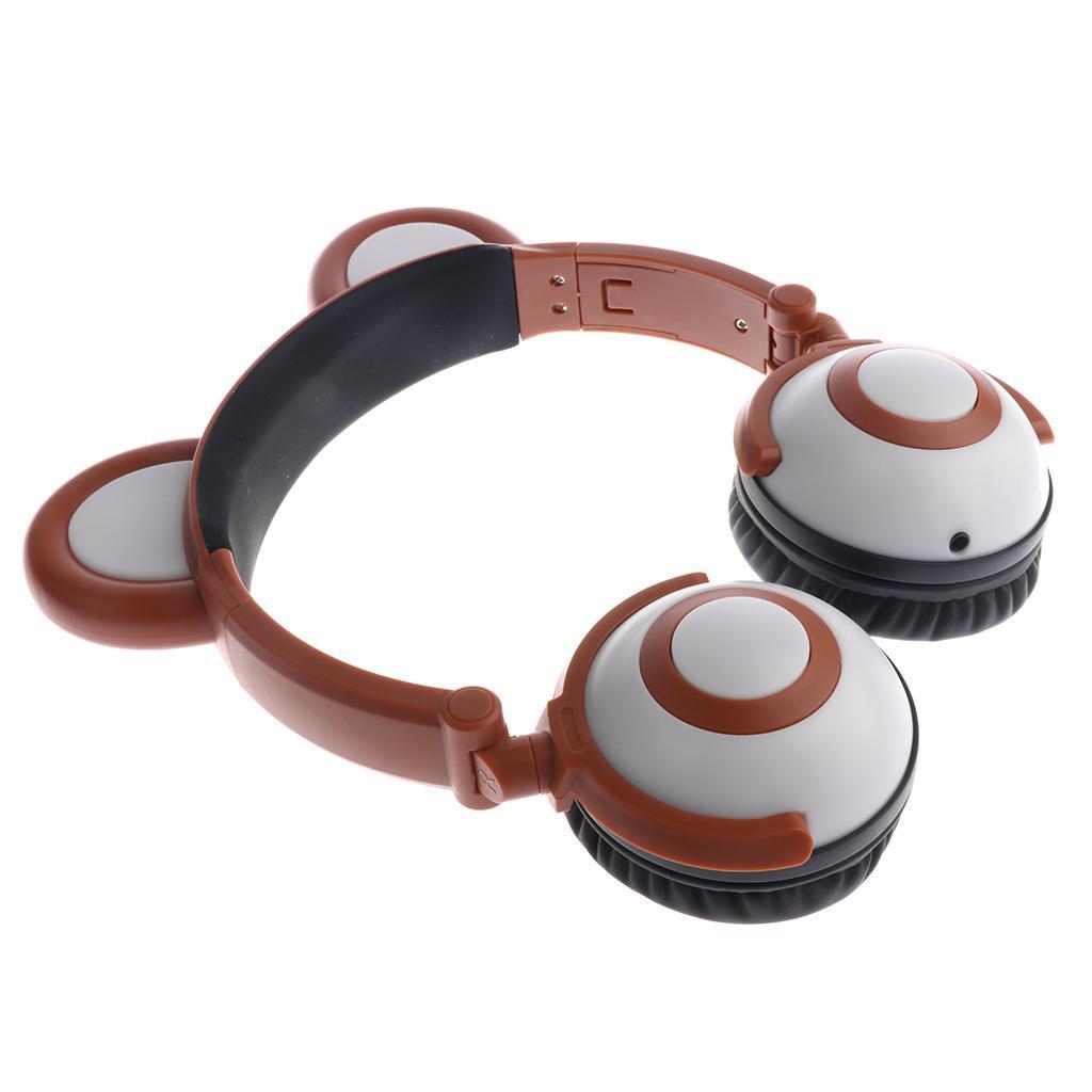 Headphones Foldable Kids Headsets w/ LED Flash Light