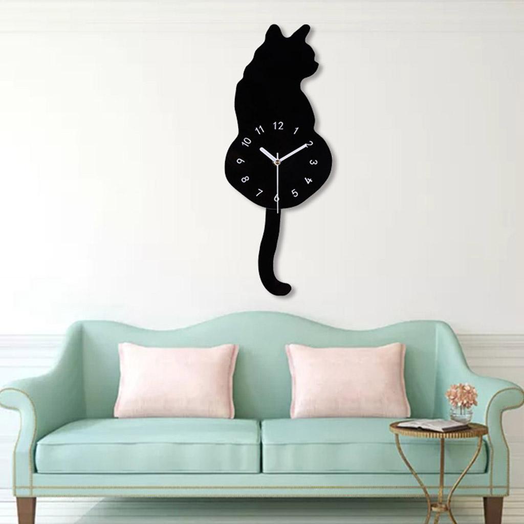 2x Swing Tail Wall Clock Silent Clock for