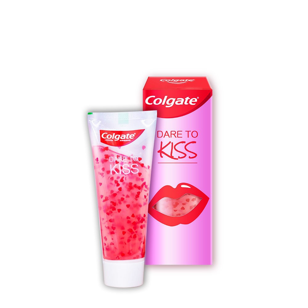 Kem đánh răng Colgate Dare to Kiss với gel tinh thể trái tim 90g/tuýp