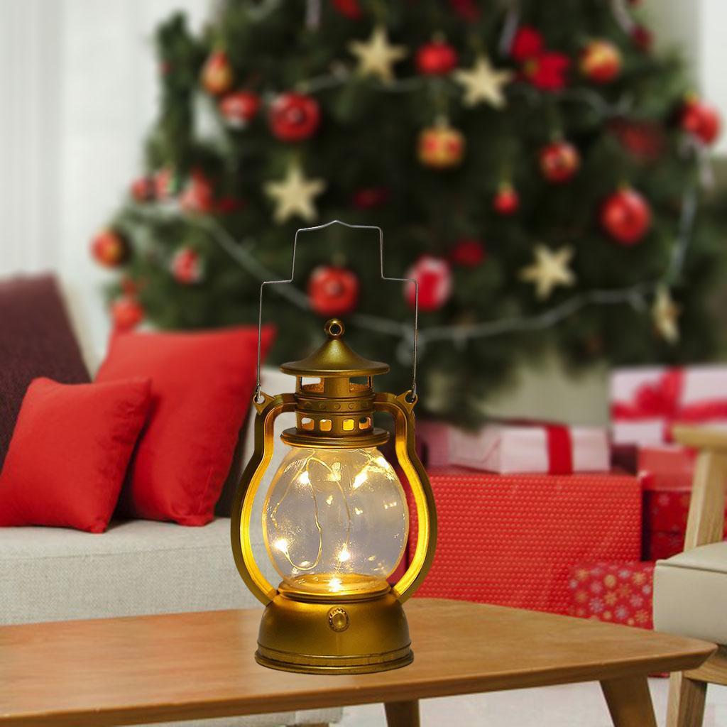 2Pcs Decorative Oil Lamp Christmas LED Lantern Lamp Hanging Lantern for Home