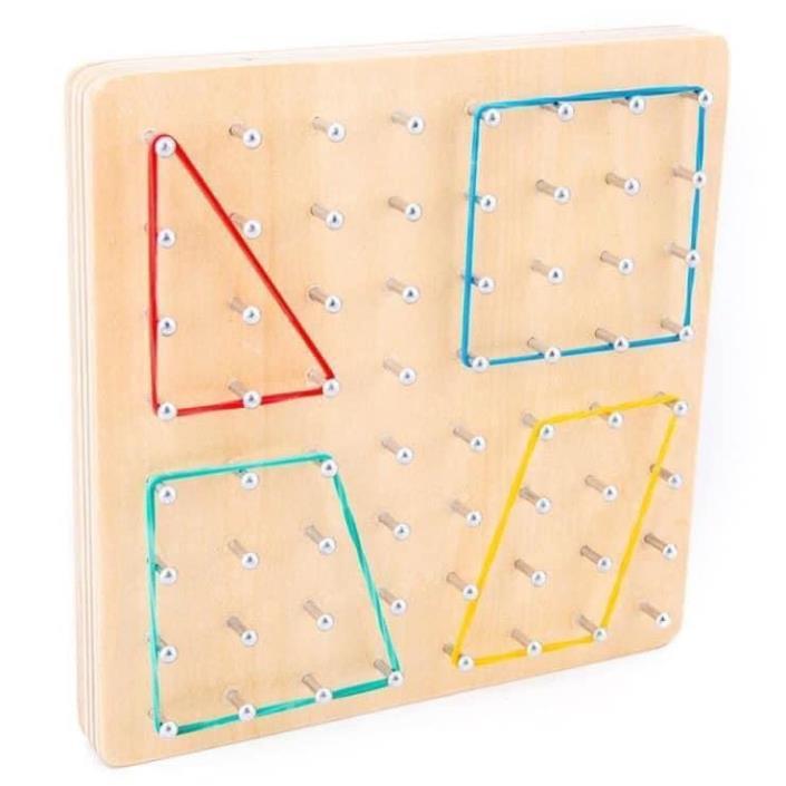 Rubber band Board SALE SẬP SÀN Bảng gỗ với dây chun tạo hình giáo cụ Montessori