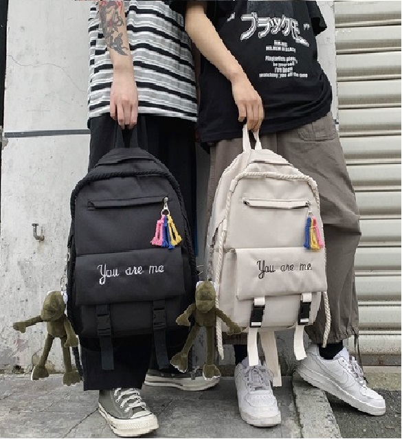 BALO TÚI CHẤT VẢI OXFORD DÀNH CHO COUPLE HỌC SINH SINH VIÊN NAM NỮ IN CHỮ YOU ARE ME MẪU MỚI XLBYR218