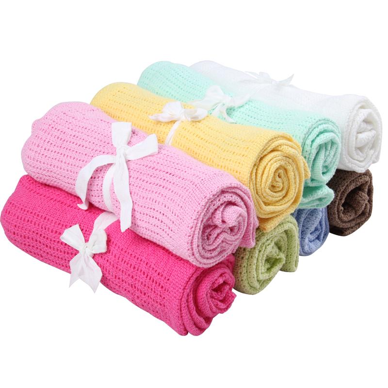 Chăn Bộ bé Cotton Đan Siêu Mềm Trẻ Em Tháng Chăn Sơ Sinh Đầm Trẻ Sơ Sinh Quấn Tắm Bé Gái Bé Trai Xe Đẩy Bao Inbakeren