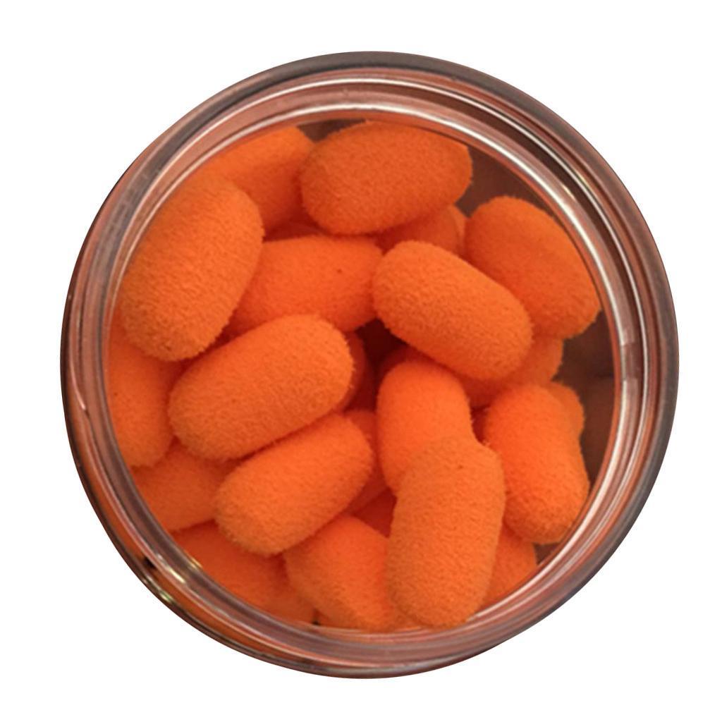 15pcs/Box  Up Boilies Floating Ball Beads Capsule Shape Baits Orange