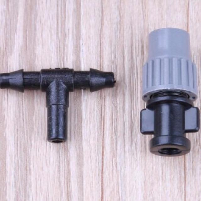 KHỚP NỐI T6 DÙNG NỐI ỐNG PHUN SƯƠNG 4/7mm VÀ GẮN ĐẦU BÉC PHUN NHỰA 6mm 50 cái