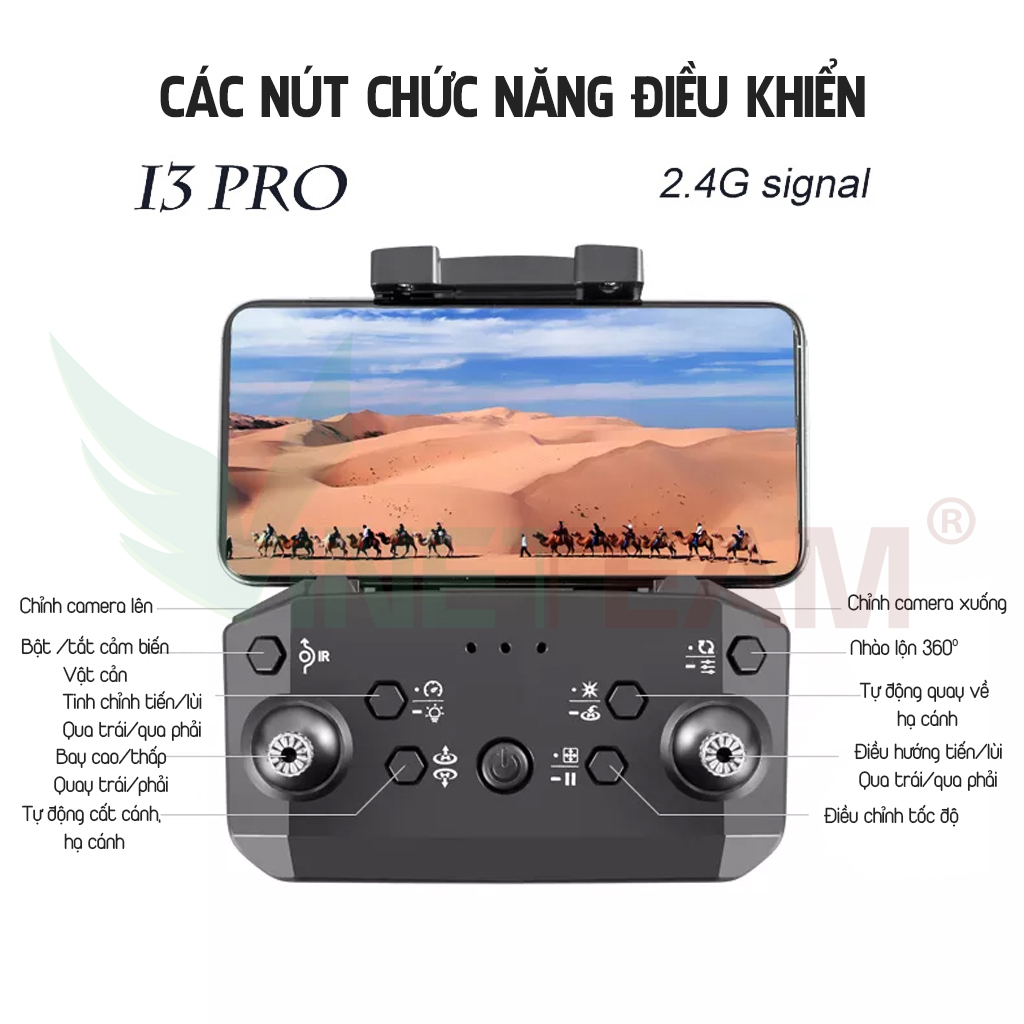 Máy Bay Điều Khiển Từ Xa Vinetteam I3 PRO Camera Kép Quadcopter UAV Với Bản Nâng Cấp 720P / 1080P / 4K HD Cảm Biến Chướng Ngại Vật Có Thể Điều Chỉnh Camera - Hàng Nhập Khẩu