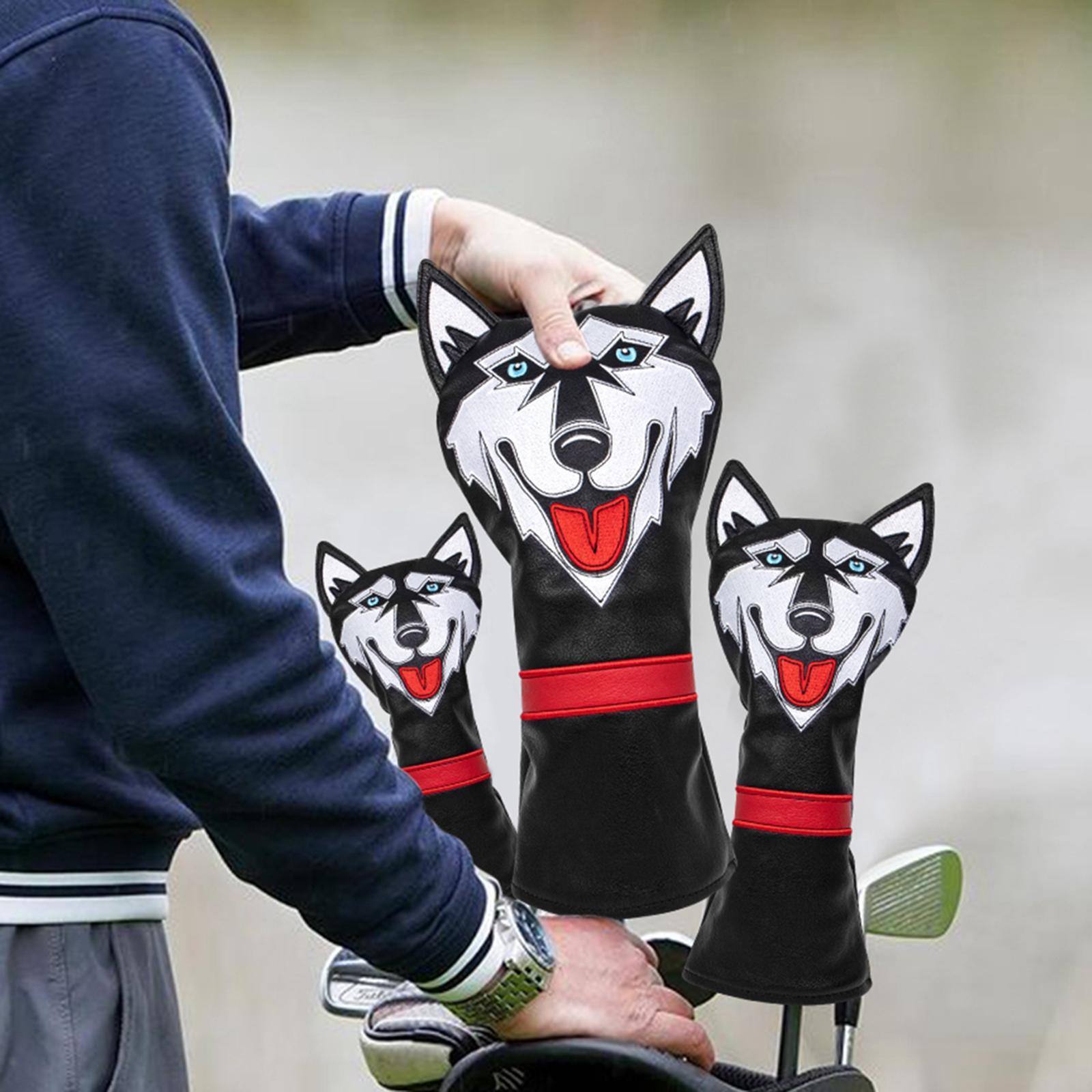 3Pcs Fashion Golf Club Head Covers Wood Headcover Protective Sleeve Golfer Gift
