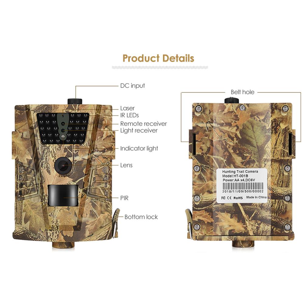 1080P 12MP Trail Camera IP54 Waterproof Hunting Camera with 90-degree Wide Angle Motion Sensor 65FT Night Vision 940nm Infrared Monitoring Camera 1.1S Trigger Speed with Remote Control