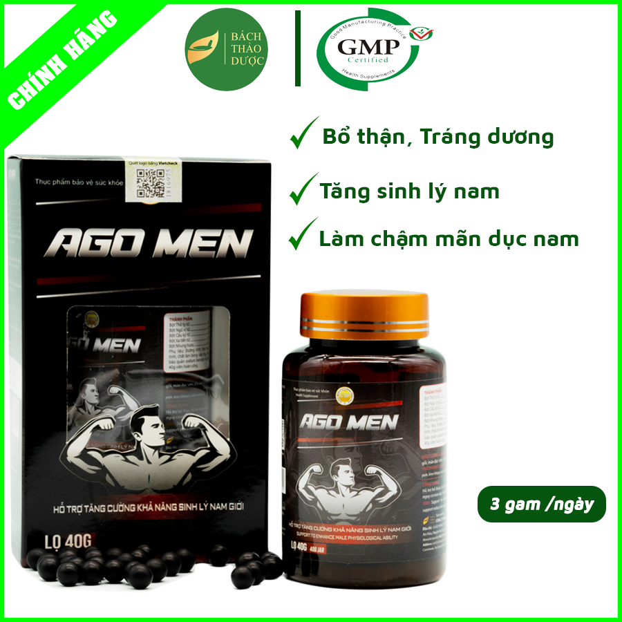 Ago Men - hỗ trợ bổ thận, tăng cường sinh lý nam giới, chậm mãn dục nam (50 viên)