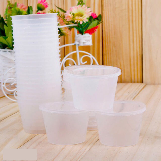 Hộp nhựa đựng làm Bánh FLan . rau câu , sữa chua ,caramen , đựng slime set 50 hộp