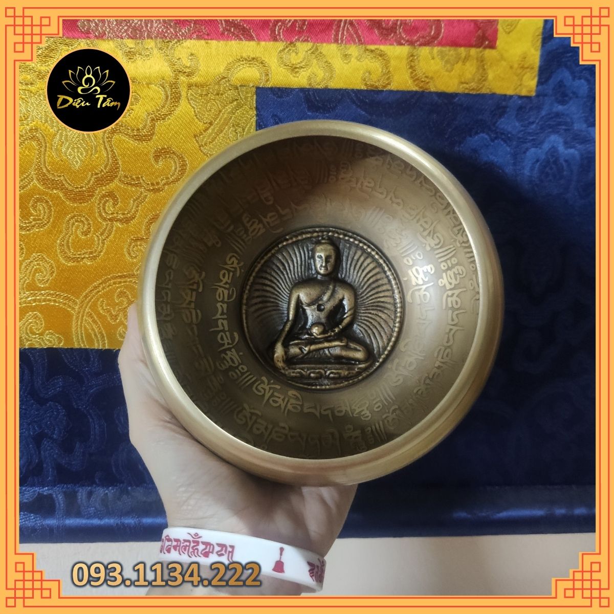 Chuông xoay Tây Tạng hình Phật chiếc bát biết hát tập thiền, yoga - âm thanh thư giãn, dịu êm