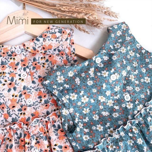 Đầm hoa sát nách 1 lớp nhẹ nhàng cho Bé gái