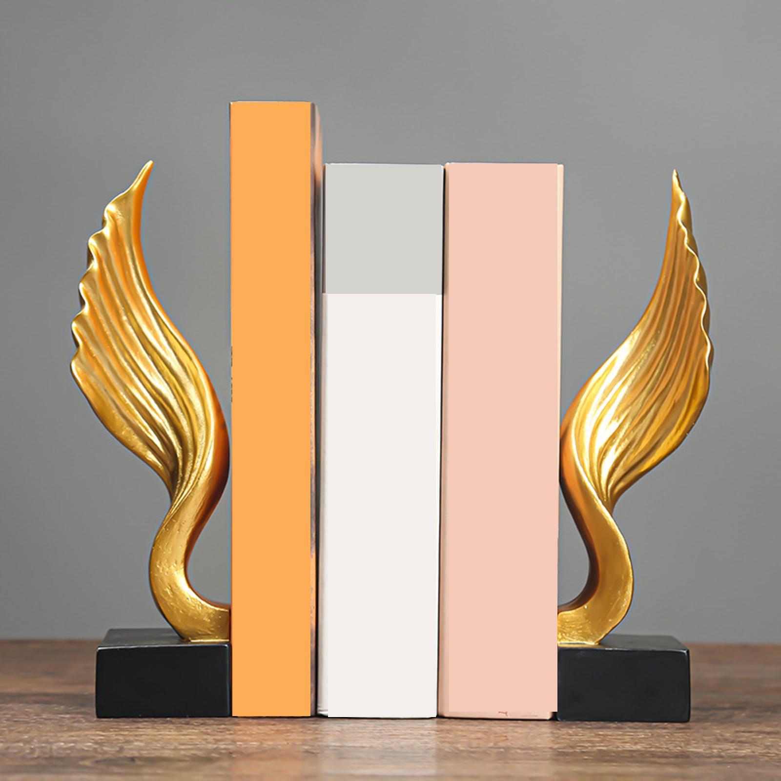 Angel Stand Bookends Statue Decoration Functional Book Holders Resin Ornament for Library Desktop Decor Accessories