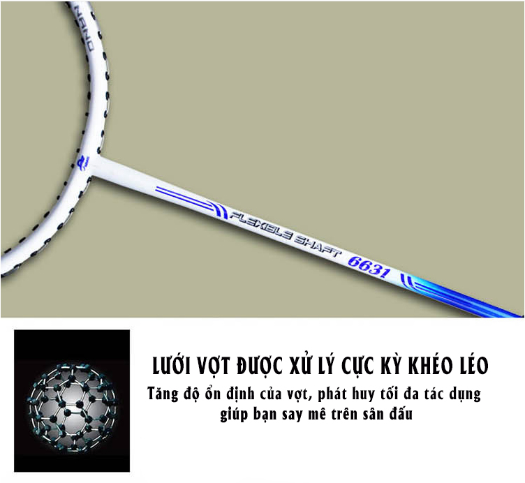 Vợt cầu lông cao cấp TXstar màu trắng xanh NANO-6631