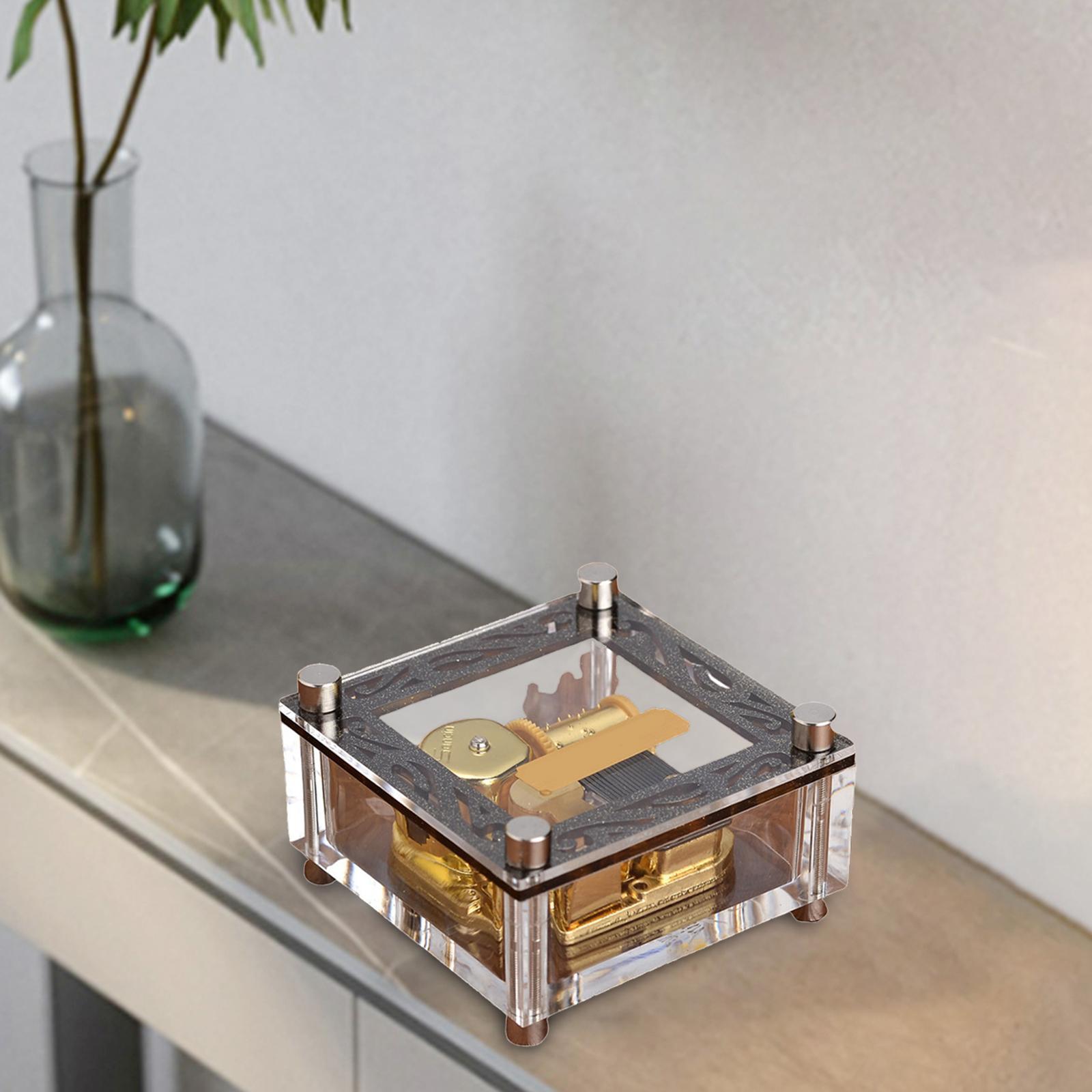 Unique Music Box Clear for Friends Birthday Gifts Acrylic