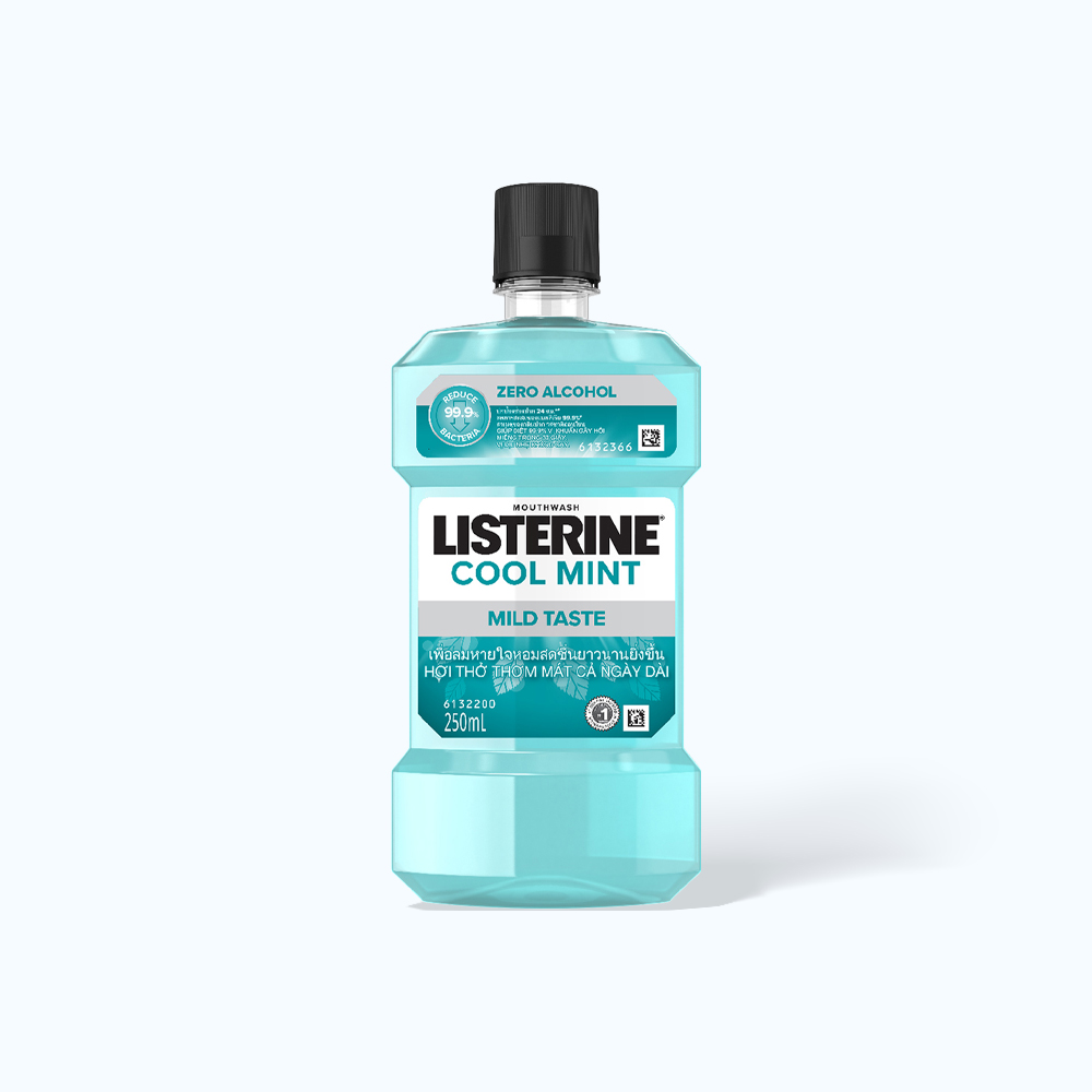 Nước súc miệng vị không cay Listerine Mouthwash Zero (250ml)