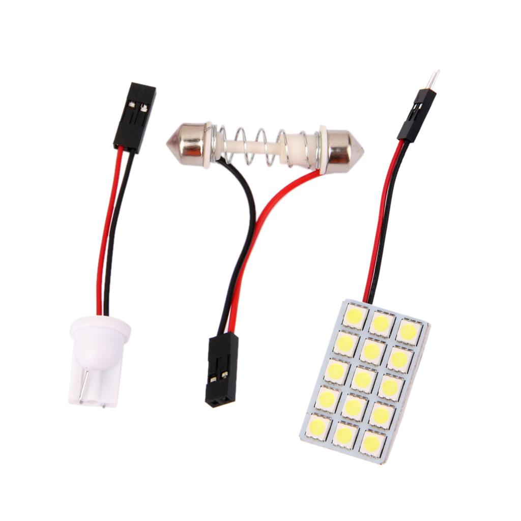 Car Interior Light LED Bulb T10 BA9S Dome Adapter White