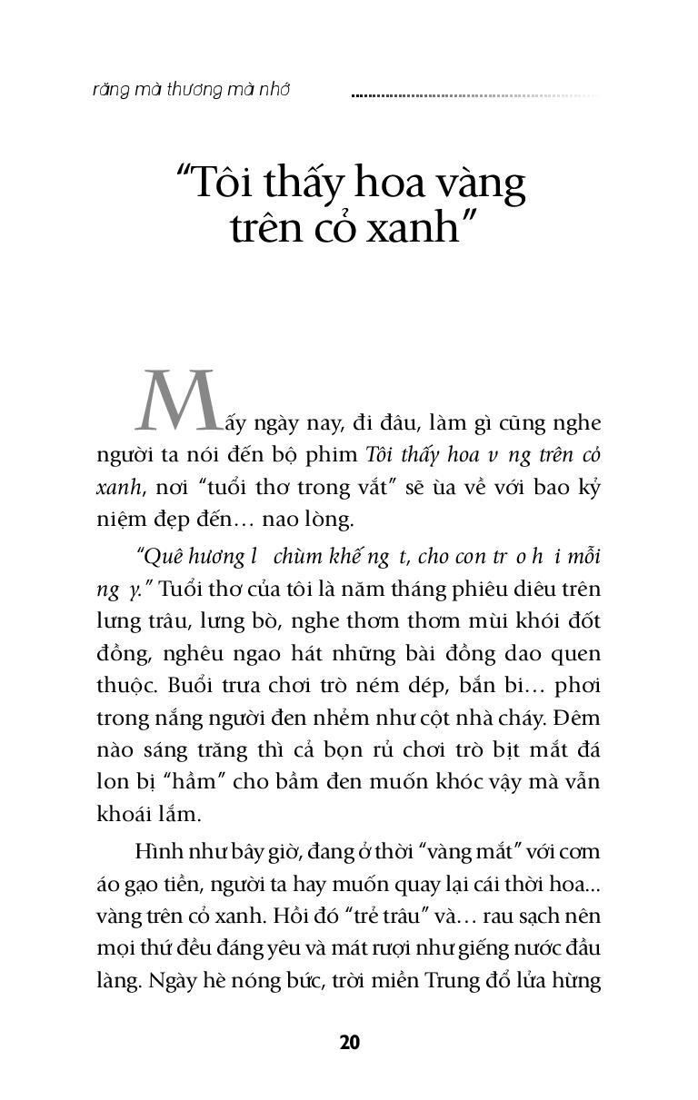 Răng Mà Thương Mà Nhớ
