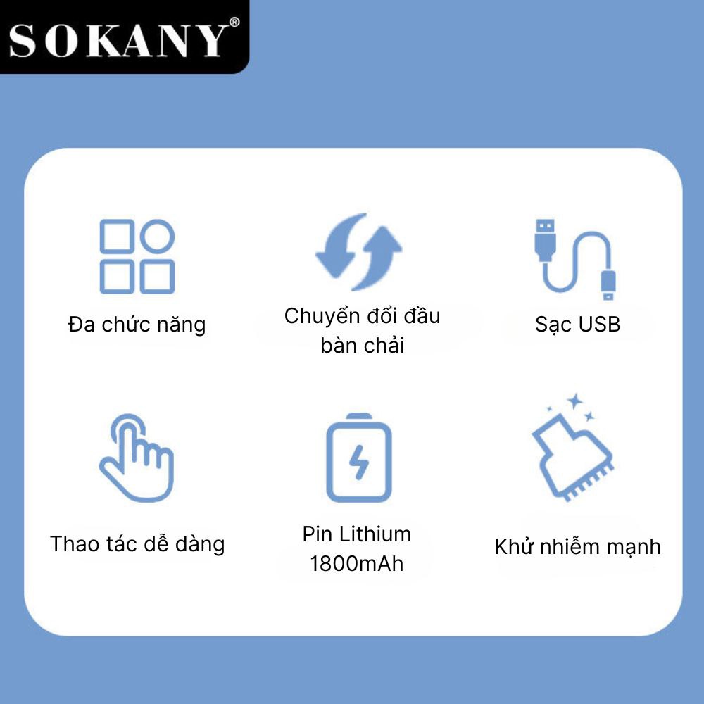 Máy cọ rửa nhà bếp cầm tay đa năng 5IN1 Sokany SK-12009 dụng cụ cọ rửa nhà bếp, bồn rửa mặt, đánh giày, có sạc pin tiện lợi - HÀNG CHÍNH HÃNG