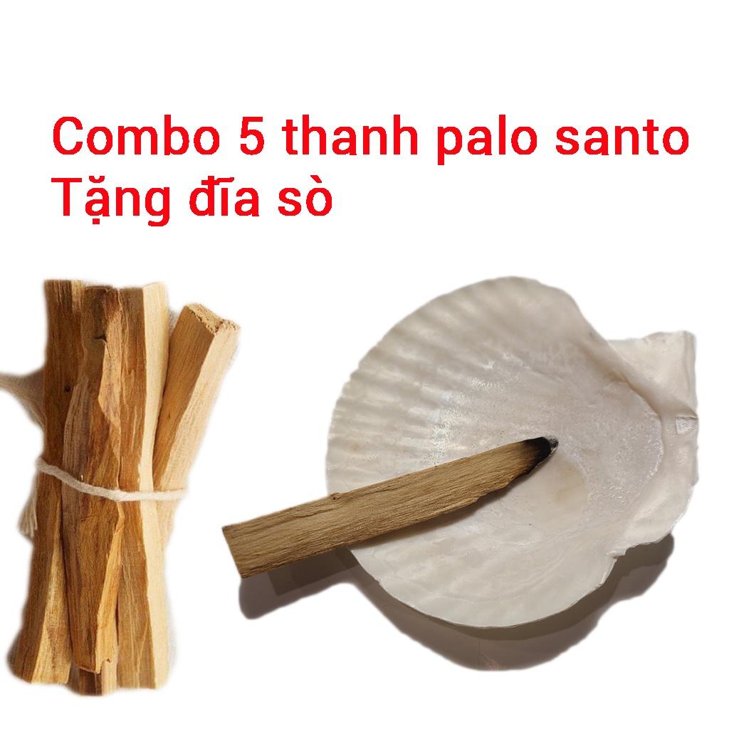 Hình ảnh Combo 5 thanh gỗ palo santo - Gỗ thánh - Gỗ thanh tẩy Tổng 25gr Tặng đĩa sò